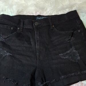 Aeropostale Black Ripped Jean Shorts